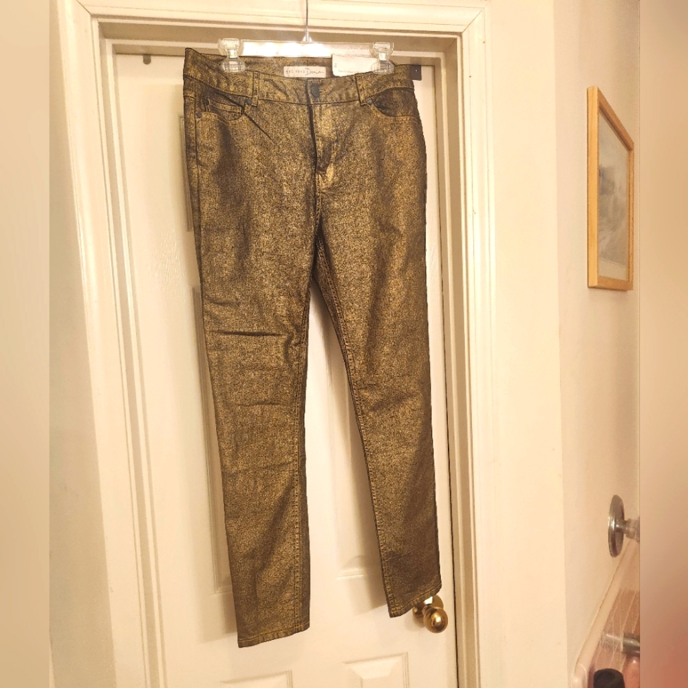 Metallic hi-rise jeggings. Never worn